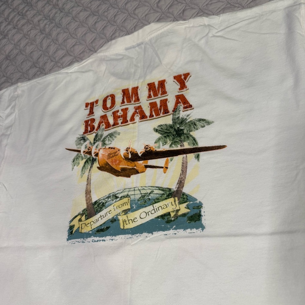 Tommy Bahama Men’s White Short Sleeve Tee - size XL - Picture 8 of 10